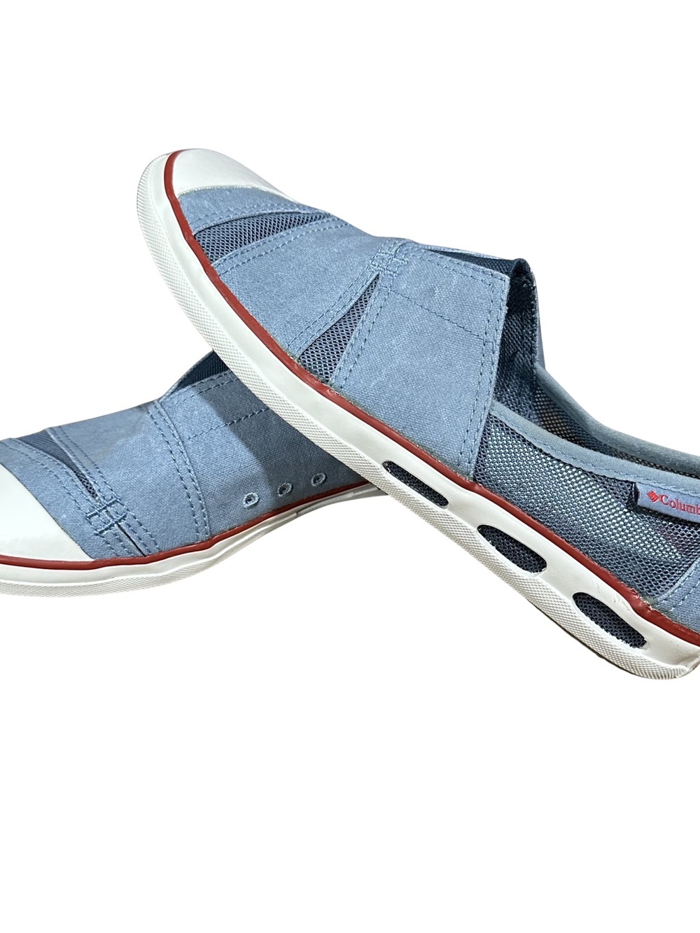 Columbia Vulcan N Vent Slip On Shoes Women’s Size 8.5 Blue Canvas Comfort Casual